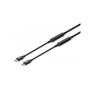 Manhattan 355964 cavo USB USB 3.2 Gen 2 [3.1 Gen 2] 3 m USB C Nero (USB-C CABLE 3M MALE/MALE- - 10GBPS 3A BLACK POLYBAG)