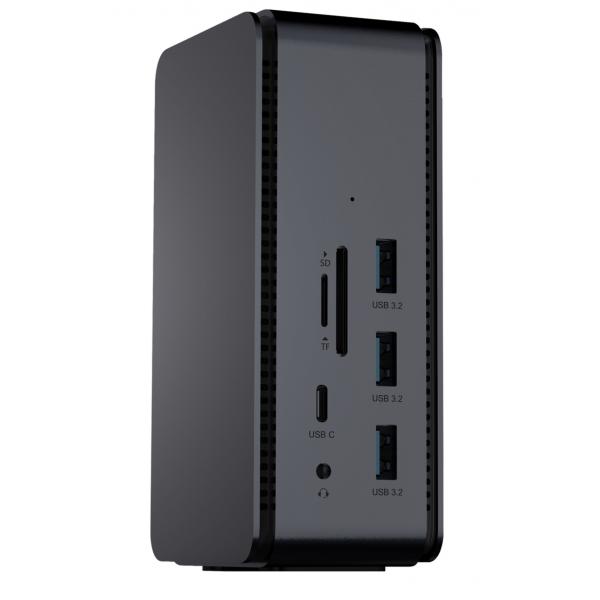 ProXtend DOCK2XUSB4 replicatore di porte e docking station per laptop Cablato USB4 Grigio (USB4 Dual 8K Docking Station, - Dark Silver - Warranty: 24M)