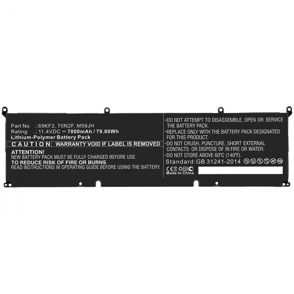 CoreParts MBXDE-BA0209 ricambio per laptop Batteria (Laptop Battery for Dell - 69.30Wh Li-Pol 11.55V 6000mAh - Black 69Wh Li-Pol 11.55V 6000mAh Black for DELL Notebook, Laptop Alienware M15 - Warranty: 12M)