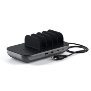 Satechi ST-WCS5PM-EU Caricabatterie per dispositivi mobili Cuffie, Smartphone, Tablet Nero, Grigio AC Carica wireless Ricarica rapida Interno (Satechi Dock5 Multi-Device Charging St)