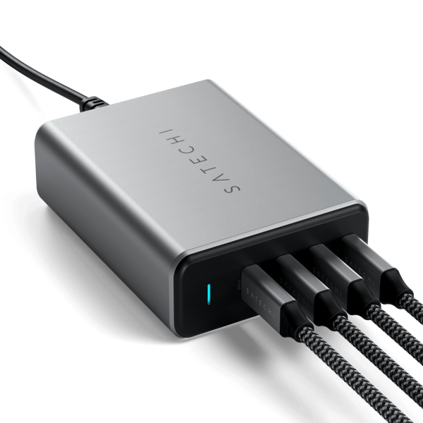 Satechi ST-UC165GM-EU Caricabatterie per dispositivi mobili Universale Nero, Grigio AC Ricarica rapida Interno (Satechi 165W GaN PD charger with 4 USB)