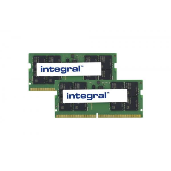 Integral IN5V32GNHRBXK2 memoria 64 GB 2 x 32 GB DDR5 4800 MHz (64GB [2x32GB] LAPTOP RAM MODULE KIT DDR5 4800MTs PC5-38400 UNBUFFERED NON-ECC SODIMM 1.1V 2GX8 CL40 INTEGRAL)