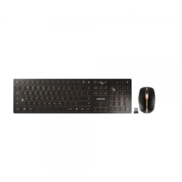 CHERRY DW 9100 SLIM tastiera Mouse incluso Universale RF senza fili + Bluetooth QWERTY Inglese US Nero (CHERRY DW 9100 SLIM US-ENGLISH - / INTERNATIONAL) - Versione UK
