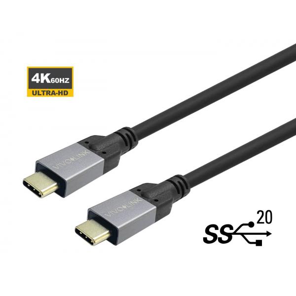 Vivolink PROUSBCMM4 cavo USB USB 3.2 Gen 2 [3.1 Gen 2] 4 m USB C Nero (USB-C to USB-C Cable 4m - Supports 20 Gbps data - Certified for Business - Warranty: 144M)