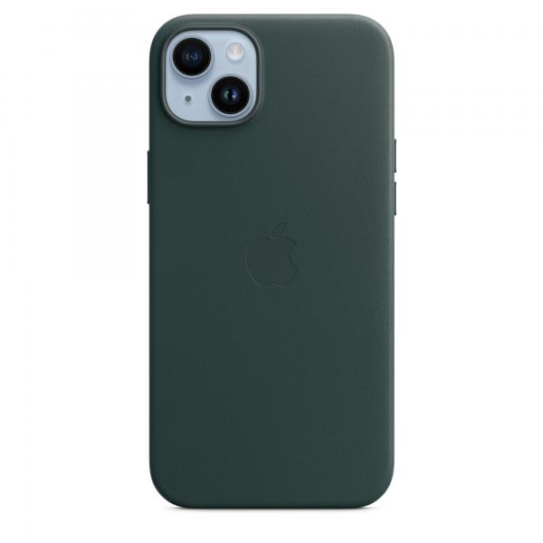 Apple Custodia iPhone 14 Plus in Pelle - Verde foresta (Mobile Phone Case 17 Cm - [6.7] Cover Green - Warranty: 12M)
