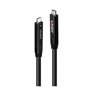 Lindy 43333 cavo USB USB 3.2 Gen 1 [3.1 Gen 1] 10 m USB C Nero (10M USB 3.2 GEN 2 DP 1.4 TYPE C - HYBRID CABLE)