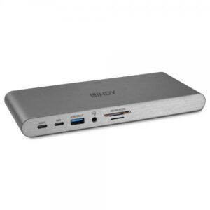 Lindy 43349 replicatore di porte e docking station per laptop Cablato USB 3.2 Gen 1 [3.1 Gen 1] Type-C Argento (Dst-Pro 5K Wired Usb 3.2 Gen - 1 [3.1 Gen 1] Type-C Silver - Warranty: 24M)