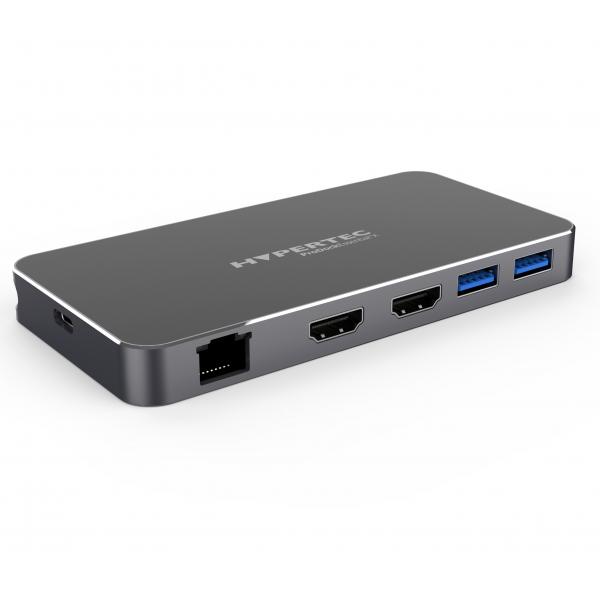 Hypertec ProDock HYP-USBCPD-EX1 replicatore di porte e docking station per laptop Cablato USB 3.2 Gen 1 [3.1 Gen 1] Type-C Argento (Hypertec ProDockEssential X1 - Universal USB-C Dock with Dual HDMI [Mirror and Extension]; USB 3.0; Gigabit Ethernet; 100W Power Delivery. [1Year warranty])