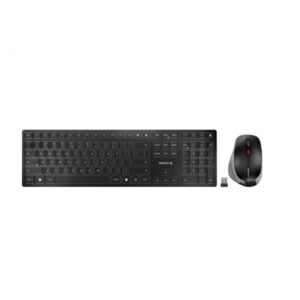 CHERRY DW 9500 SLIM tastiera Mouse incluso Universale RF senza fili + Bluetooth QWERTY Inglese Nero, Grigio (DW 9500 SLIM KEYBOARD COMBO - WIRELESS BLACK US-ENGLISH / INTE) - Versione UK