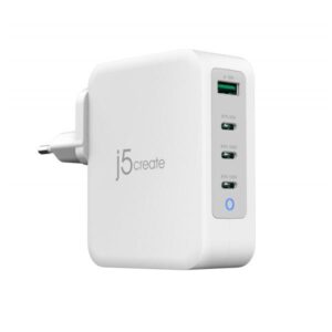 j5create JUP43130E-EN - Caricatore GaN USB-C® a 4 porte da 130W - UE (130W GAN USB-C 4-PORT CHARGER - EU)