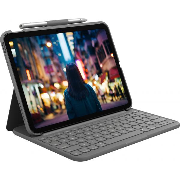 Logitech Slim Folio (SLIM FOLIO FOR IPAD [10TH GEN] - GREY - UK - INTNL-973) - Versione Tedesca