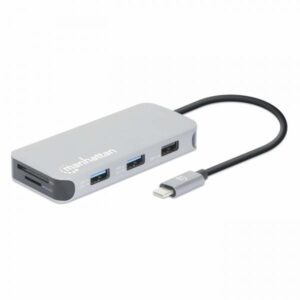 Manhattan 130615 replicatore di porte e docking station per laptop Cablato USB 3.2 Gen 1 [3.1 Gen 1] Type-C Alluminio (130615)