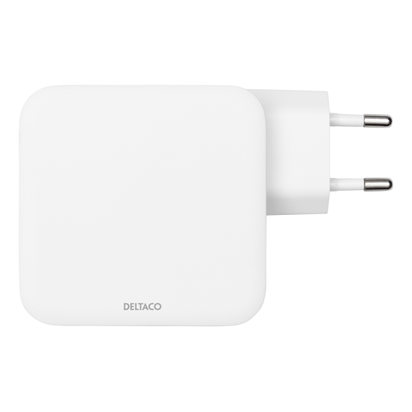 Deltaco USBC-GAN03 Caricabatterie per dispositivi mobili Universale Bianco AC Interno (DELTACO USBC-GAN03 str?mforsyningsadap)