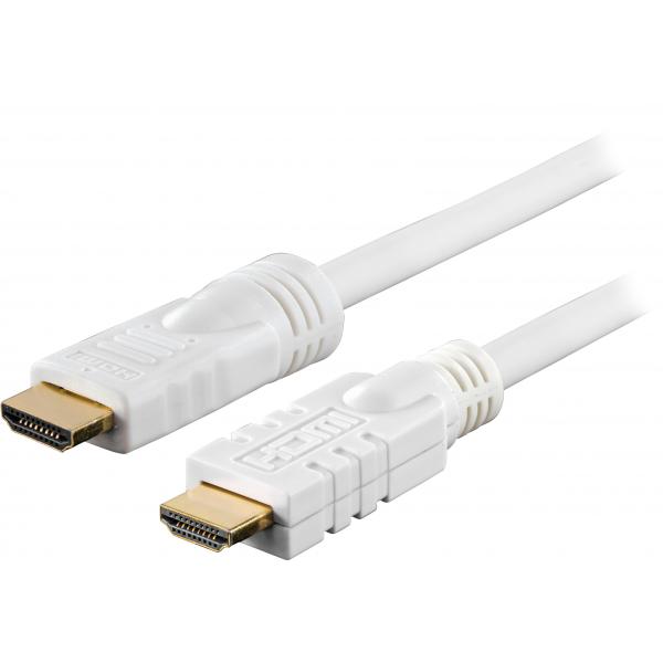 Deltaco HDMI-1201 cavo HDMI 20 m HDMI tipo A [Standard] Bianco (DELTACO HDMI-1201 - HDMI med Ethernet-)