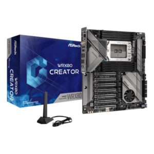 Asrock WRX80 CREATOR R2.0 AMD WRX80 Base sWRX8 ATX esteso (Asrock WRX80 CREATOR R2.0, AMD WRX80, sWRX8, EATX, 8 DDR4, Wi-Fi 6E, Thunderbolt 4, Dual 10G LAN & IPMI, 2x M.2)