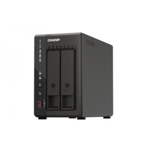 QNAP TS-253E NAS Tower Intel® Celeron® J6412 8 GB 20 TB QNAP QTS Nero (QNAP TS-253E-8G 20TB [WD RED PLUS] 2-bay desktop NAS; Intel Celeron J6412 4C 2.0GHz; burst 2.6GHz; onboard 8GB RAM; 2 x HDMI 1.4b; 2x M.2 2280 PCIe slots; 2x 2.5GbE; 2x USB 3.2 Gen2 Type A; 2x USB 2.0; long term supply up to 2029 [2Years warranty])