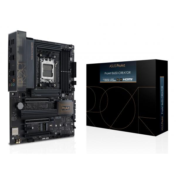 ASUS PROART B650-CREATOR AMD B650 Socket AM5 ATX (Asus PROART B650-CREATOR, AMD B650, AM5, ATX, 4 DDR5, HDMI, USB-C, 2.5G & GB LAN, 3x M.2, Creator Hub)