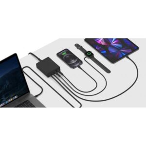 Belkin WCH010MYBK Caricabatterie per dispositivi mobili Universale Nero AC Ricarica rapida Interno (108W 4-PORTS USB GAN DESKTOP - CHARGER [DUAL C AND DUAL A] AND)