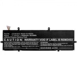 CoreParts MBXAS-BA0274 ricambio per laptop Batteria (Laptop Battery for Asus - 49.09Wh Li-Polymer 11.55V - 4250mAh for Asus Flip 49.09Wh Li-Polymer 11.55V 4250mAh for Asus Flip UX362, - Warranty: 12M)