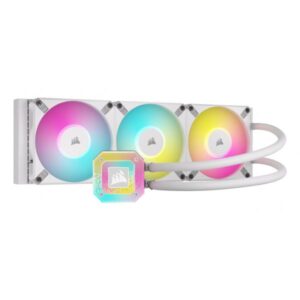 Corsair CW-9060073-WW sistema di raffreddamento per computer Processore Raffreddatore di liquidi tutto in uno 12 cm Bianco 1 pz (Corsair iCUE H150i ELITE CAPELLIX XT 360mm RGB Liquid CPU Cooler, AF120 RGB ELITE Fans, 33 LED Pump Head, iCUE Controller Included, White)