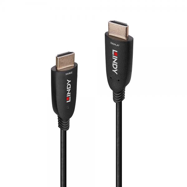 Lindy 38512 cavo HDMI 20 m HDMI tipo A [Standard] Nero (20m Fibre Optic Hybrid HDMI - 8K60 Cable - Warranty: 24M)