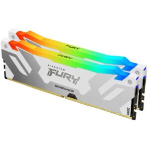 Kingston Technology FURY 32GB 6400MT/s DDR5 CL32 DIMM [Kit da 2] Renegade RGB Bianco XMP (32GB DDR5-6400MT/S CL32 DIMM - [KIT OF 2]RENEGADE RGB WHITE XMP)