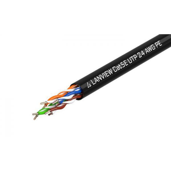 Lanview LVN122149 cavo di rete Nero 305 m Cat5e U/UTP [UTP] (Cat5e U-UTP Network Cable - 4x2xAWG24 Black PE 305m - Warranty: 300M)