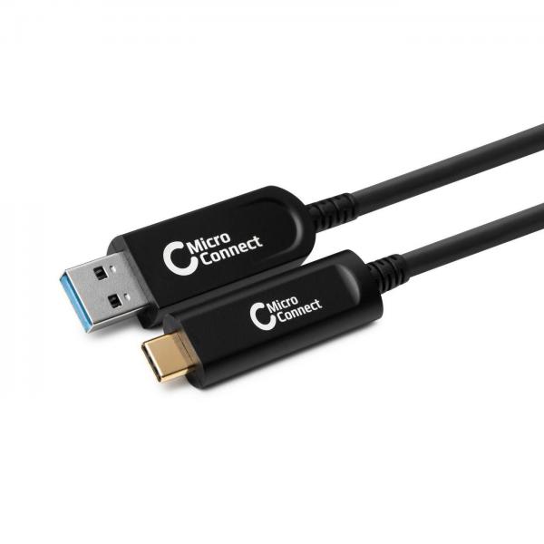 Microconnect MC-USB3.2CA20OP cavo USB USB 3.2 Gen 2 [3.1 Gen 2] 20 m USB A USB C Nero (Premium Optic USB Cable 3.2 - Gen 2 A-C 20M - Warranty: 300M)