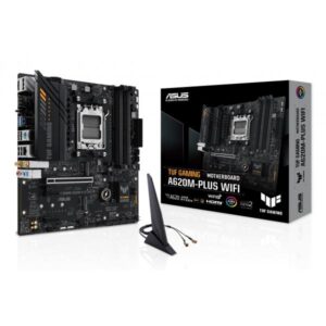 ASUS TUF GAMING A620M-PLUS WIFI AMD A620 Socket AM5 micro ATX (ASUS TUF GAMING A620M-PLUS WIFI - Motherboard - micro ATX - Socket AM5 - AMD A620 Chipset - USB 3.2 Gen 1, USB-C 3.2 Gen 1 - Gigabit LAN, 2.5 Gigabit LAN, Bluetooth, Wi-Fi - onboard graphics [CPU required] - HD Audio [8-channel])