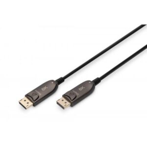 Digitus Cavo in fibra ottica ibrido DisplayPort AOC, UHD 8K, 20 m (DISPLAYPORT AOC HYBRID LWLCABLE - M/M 20M UHD 8K 60HZ GOLD BL)
