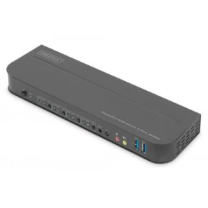 Digitus Switch KVM, 4 porte, 4K60Hz, 4 x DP in, 1 x DP/HDMI out (KVM SWITCH 4X1 DP - DP/HDMI OUT USB 4KX2K 60HZ)