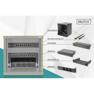Digitus Set di rete 254 mm [10] (NETWORK SET - 254 MM [10IN] 6U - 312 X 300MM WXD BLACK SHELF PDU)