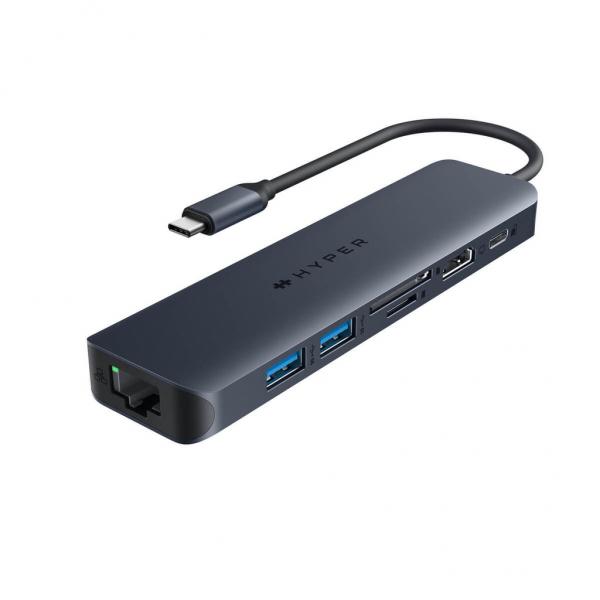 Targus HD4003GL replicatore di porte e docking station per laptop USB tipo-C Blu (HYPERDRIVE ECOSMART GEN.2 - UNIVERSAL USB-C 8-IN-1 HUB W 140)