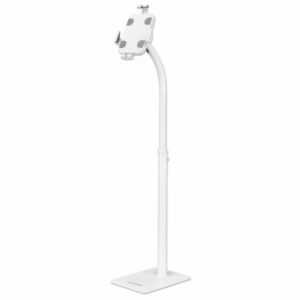 Manhattan 406345 supporto per personal communication Tablet/UMPC Bianco (Floor Stand [Anti Theft] For - Tablet And Ipad, Universal, - 360? Rotation, Tilt +20? To -110?, White, Lockable, Tablets 7.9 To 11, Height - Warranty: 12M)