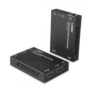 Lindy 38398 moltiplicatore AV Trasmettitore e ricevitore AV Nero (HDMI & IR over IP Extender - Warranty: 24M)