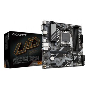 GIGABYTE A620M DS3H Scheda madre - Supporta CPU AMD Ryzen 8000, VRM digitale 5+2+2 fasi, fino a 7600MHz DDR5 [OC], 1xPCIe 4.0 M.2, GbE LAN, USB 3.2 Gen 1 (Gigabyte A620M DS3H Ultra Durable AMD AM5 Socket Motherboard, Micro-ATX, 4x DDR5 Slots, 1x M.2 Socket, 1x USB-C Port, GbE LAN, 1x D-Sub / 1x DisplayPort / 1x HDMI Port)