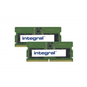 Integral KCP552SS6K2-16-IN memoria 16 GB 2 x 8 GB DDR5 5600 MHz (16GB [2x8GB] LAPTOP RAM MODULE KIT DDR5 5600MTs PC5-44800 UNBUFFERED NON-ECC SODIMM 1.1V 1GX16 CL46 INTEGRAL)