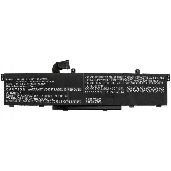 CoreParts MBXLE-BA0302 ricambio per laptop Batteria (Laptop Battery for Lenovo - 92.40Wh Li-Polymer 11.55V - 8000mAh for Lenovo T 92.40Wh Li-Polymer 11.55V 8000mAh for Lenovo ThinkPad P15, - Warranty: 12M)
