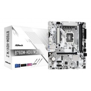 Asrock B760M-HDV/M.2 scheda madre Intel B760 LGA 1700 micro ATX (ASRock B760M-HDV/M.2 Intel 1700 Socket Motherboard, Micro-ATX, 2x DDR5 Slots, 3x M.2 Sockets, 1x USB-C Port, 2.5GbE LAN, 1x D-Sub / 1x DisplayPort / 1x HDMI Port)