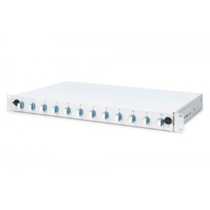 Digitus Scatola di giunzione LWL, attrezzata, LC, OS2 (FIBER OPTIC SPLICE BOX LC OS2 - 1U 12XLC OS2 PIGTAILS COUPLERS)