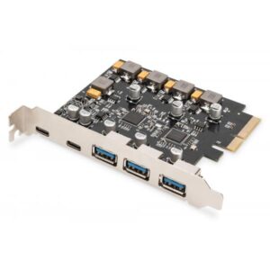 Digitus Scheda PCIe 2 USB-C + 3 USB A (DIGITUS PCIe Karte 10Gbps 2x USB-C/3x)