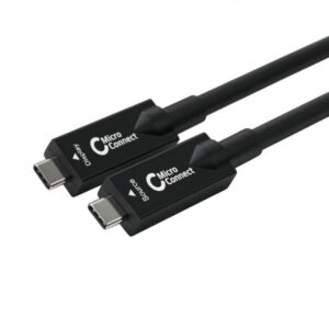 Microconnect USB3.2CC15OP cavo USB USB 3.2 Gen 2 [3.1 Gen 2] 15 m USB C Nero (Premium USB-C 3.2 Gen 1 Fiber - Hybrid Cable 15m - Warranty: 24M)