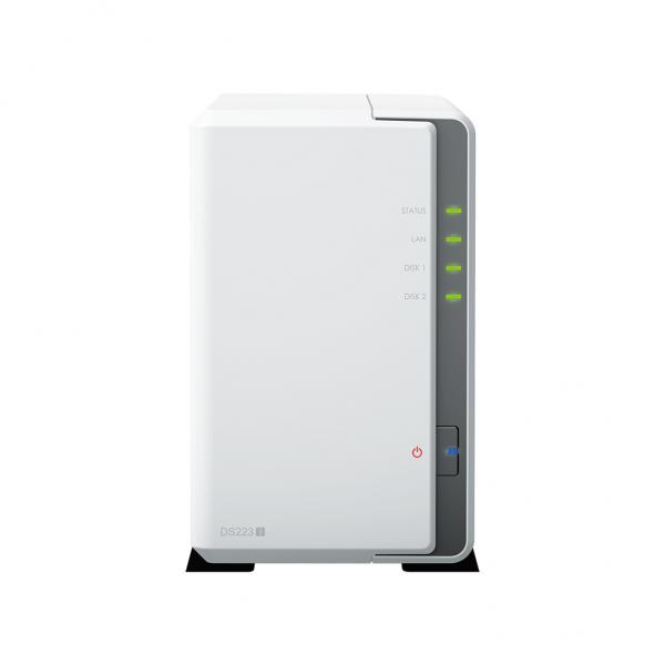 Synology DiskStation DS223J NAS Desktop Realtek RTD1619B 1 GB DDR4 12 TB HDD Bianco (Synology DS223j/12TB SYN HAT3300)