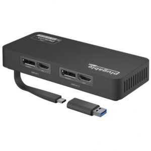 Plugable Technologies USBC-6950U adattatore grafico USB 3840 x 2160 Pixel Nero (Plugable DP & HDMI Dual Monitor Adapter)