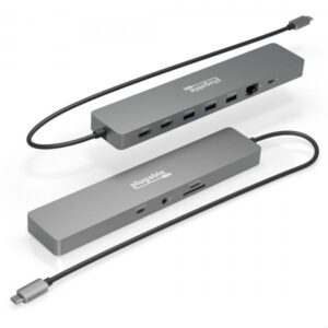 Plugable Technologies USBC-11IN1E replicatore di porte e docking station per laptop Cablato USB 3.2 Gen 1 [3.1 Gen 1] Type-C Argento (Plugable USBC-11IN1E 11 in 1 Portable USB-C Ethernet Docking Station)