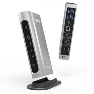 Plugable Technologies TBT4-UDZ-UK replicatore di porte e docking station per laptop Cablato Thunderbolt 4 Nero, Argento (Plugable 100W TBT4 Quad Docking Station)