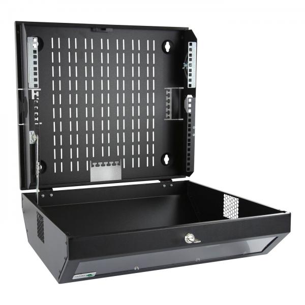 LOGON RWSLMBL porta accessori Mobile per scaffale (19 3U+5U= 8U W= 537mm - D=475mm BLACK WALL MOUNT - BLACK - Warranty: 60M)