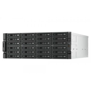 QNAP TL-R2400PES-RP contenitore di unità di archiviazione Box esterno HDD/SSD Nero, Grigio 2.5/3.5 (24-bay 4U rackmount PCIe interface SATA JBOD expansion enclosure 2.5/3.5 SATA 6Gbps drives 2 ports [SFF-8644 1x2] depth 24.81-inch / 630.2mm redundant PSU without rail kit. support TS-h3087XU-RP? TS-h2287XU-RP TS-h1887XU-RP? TS-h987XU-RP? TDS-h2489FU)