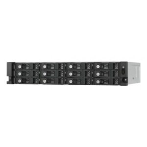 QNAP TL-R1200PES-RP contenitore di unità di archiviazione Box esterno HDD/SSD Nero, Grigio 2.5/3.5 (12-bay 2U rackmount PCIe interface SATA JBOD expansion enclosure 2.5/3.5 SATA 6Gbps drives 2 ports [SFF-8644 1x2] short depth 14.59-inch / 370.65mm redundant PSU without rail kit. support TS-h3087XU-RP? TS-h2287XU-RP TS-h1887XU-RP? TS-h987XU-RP? TDS-)
