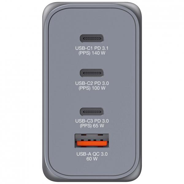 Verbatim GNC-240 Universale Nero, Grigio AC Ricarica rapida Interno (Verbatim 240W 4-Port GaN Wall Charger)